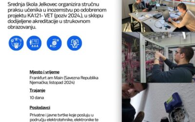 Najava stručne prakse za učenike u školskoj godini 2024./ 2025. (VET akreditacija)