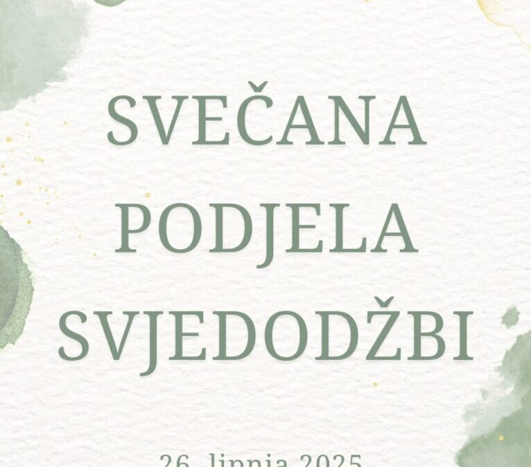 Svečana podjela svjedodžbi za učenike završnih razreda u Srednjoj školi Jelkovec